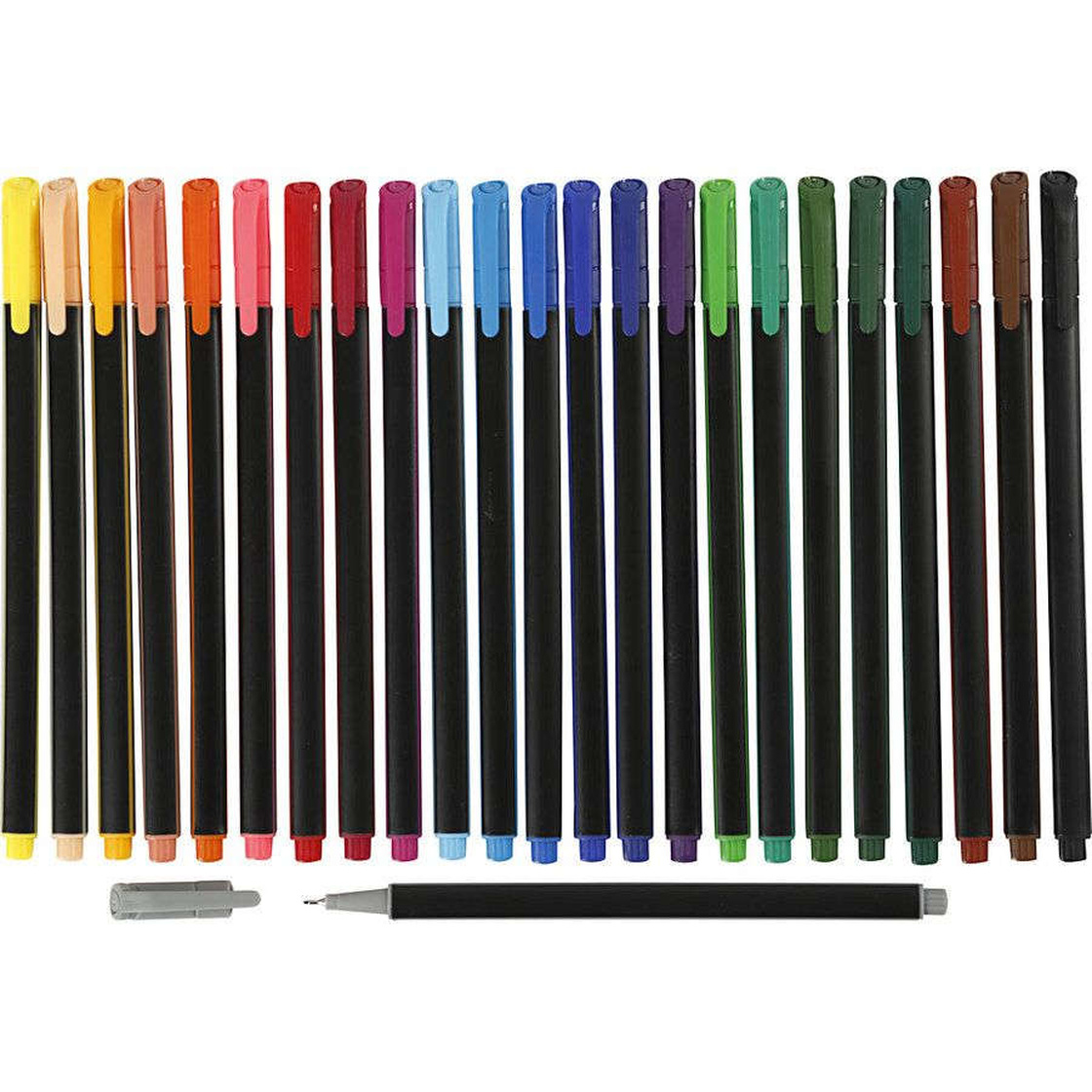 12 Colortime Fineliner sortierte Farben bunt verschiedene Strichstärken Stifte 