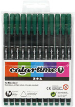 Colortime Fineliner, 0,6-0,7 mm, Dunkelgrün, 12...