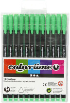 Colortime Fineliner, 0,6-0,7 mm, Hellgrün, 12...