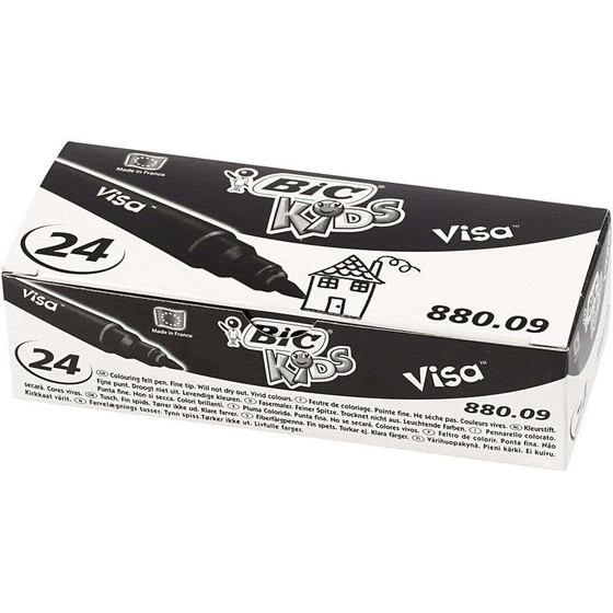 Visa Fine Marker 1,6 mm, Schwarz, 24 Stück