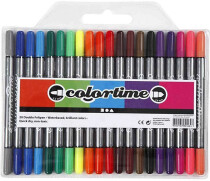 Colortime Dual-Filzstifte, 2,3+3,6 mm, Standard-Farben,...