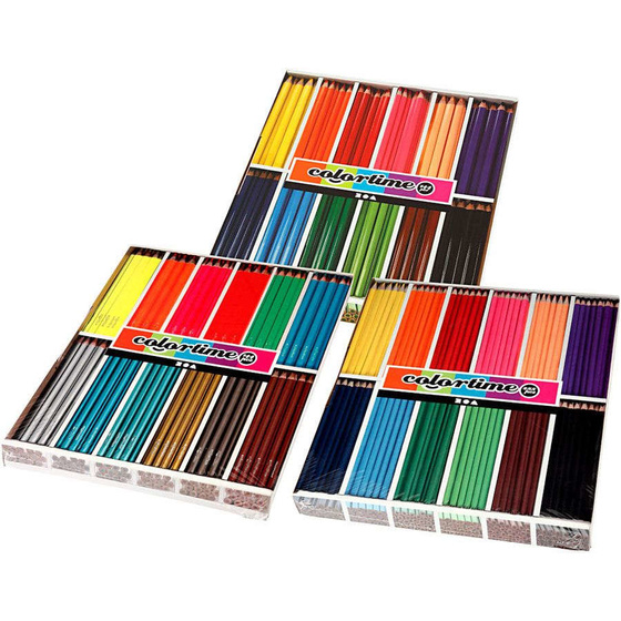 Colortime Buntstifte, Mine: 3+4+5 mm, Sortierte Farben, 576 Stück