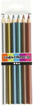 Colortime Buntstifte, Mine: 4 mm, Metallic-Farben, 6...