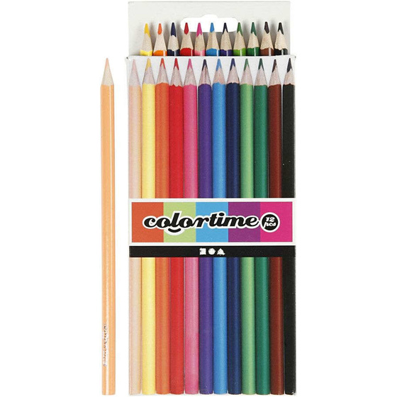 Colortime Buntstifte, Mine: 3 mm, Sortierte Farben, Basic, 12 Stück