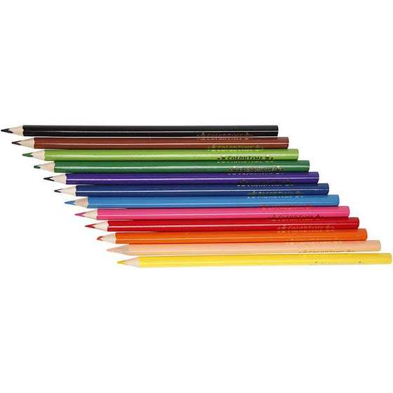 Colortime Buntstifte, Mine: 3 mm, Sortierte Farben, Basic, 12 Stück