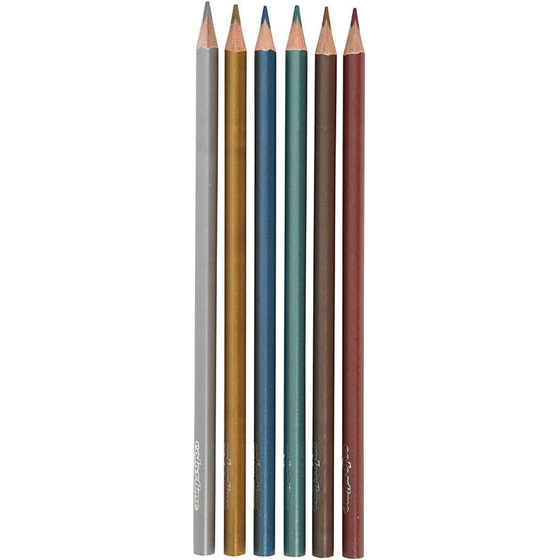 Colortime Buntstifte, Mine: 3 mm, Metallic-Farben, 6 Stck