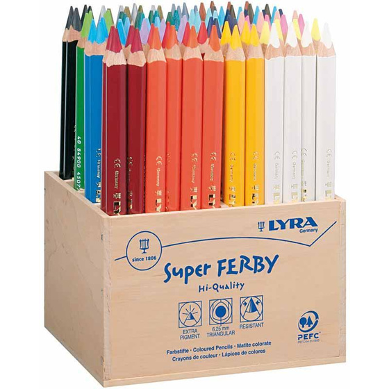 Super Ferby 1 Buntstifte, 6,25 mm, L 18 cm, Sortierte Farben, 96 Stück
