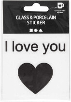 Glas- und Porzellansticker, "I love you"