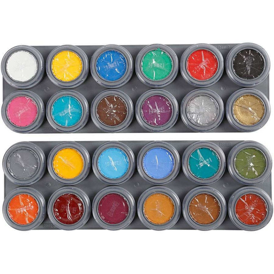 Wasserschminke - Farbpalette, Sortierte Farben, 24 Farben á 2,5 ml, 24x2,5ml