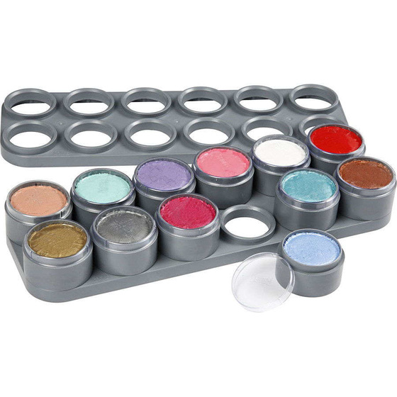 Palette Gesichtsschminke auf Wasserbasis, Sortierte Farben, Prinzessinnen-Farben, 12x15ml