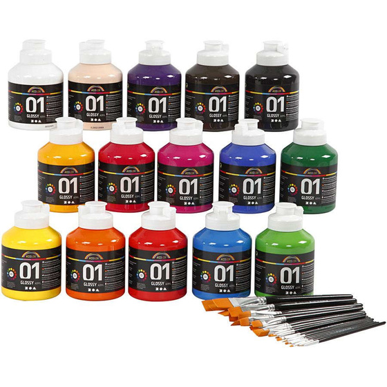 A-Color Acrylfarbe - Sortiment, Sortierte Farben, Qualittsprodukt, 1Set