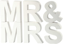 Buchstaben, MR & MRS, H 17,5 cm, Weiß, 1Set