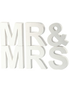 Buchstaben, MR & MRS, H 17,5 cm, Weiß, 1Set