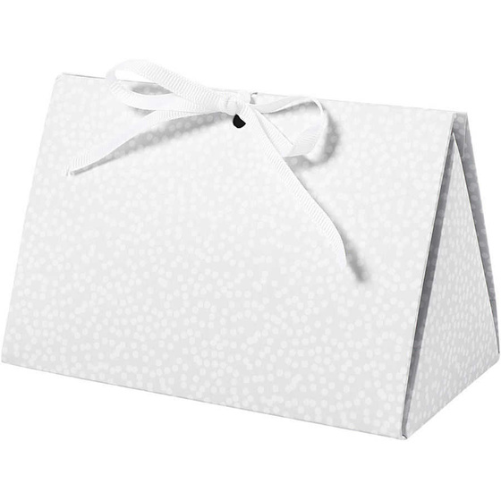 Faltbare Geschenkbox, Punkte, 15x7x8 cm,  250 g, Grau, 3 Stück