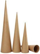 Pappkegel, lang, 30-40-50 cm x 8-9-11,5 cm, 3 Stück
