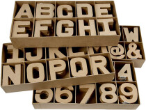 Buchstaben und Zahlen, klein, 10 cm, 160 Stück