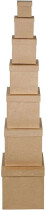 Karton-Set , Quadratische Form, Braun, 7 Stück