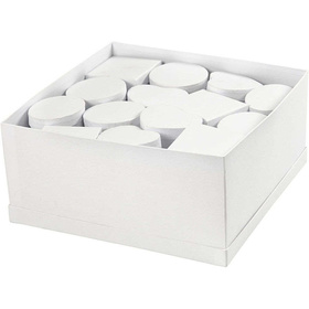 Mini-Kartons in einer Display Box, D: 10-12 cm, H 5 cm, Weiß, 27 Stück