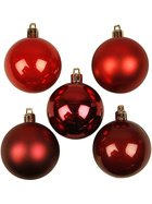 Weihnachtsbaumkugeln, Kunststoff, Rottöne, D: 6cm, 20 Stück