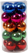 Weihnachtsbaumkugeln, Kunststoff, 5 Farben, 20 Stück