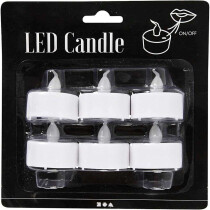 LED Teelicht-Kerzen, 6 Stück