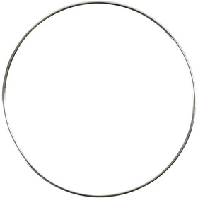 Ring aus Metalldraht, Kreis,7 cm, Stärke: 1,5 mm, Silber, 10 Stück
