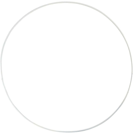 Ring aus Metalldraht, Kreis,30 cm, Stärke: 3 mm, Weiß, 5 Stück