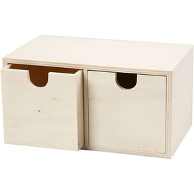 Box mit 2 Schubladen, Holz