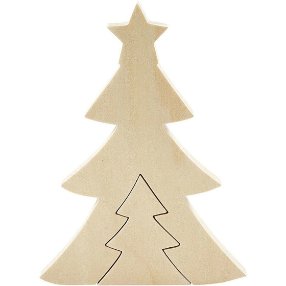 2in1 - Holzfigur, Weihnachtsbäume