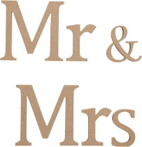 Buchstaben Mr & Mrs, H:13cm, 1 Set