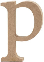 Buchstabe, p, H 12,8 cm, Strke: 2 cm, MDF, 1 Stck