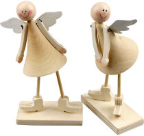 Engelfiguren, Holz, H: 15cm, 2 Stück