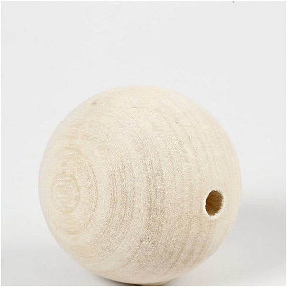 Holzperlen D: 60 mm, Lochgröße 9 mm, 3 Stück