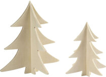 3D Weihnachtsbaum Holz  2er Set