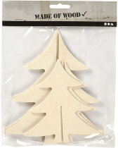 3D Weihnachtsbaum Holz  2er Set