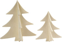 3D Weihnachtsbaum Holz  2er Set