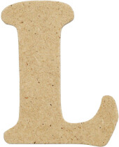 Buchstabe, L, H 4 cm, Stärke: 2,5 mm, MDF, 10 Stück