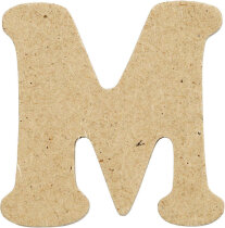 Buchstabe, M, H 4 cm, Stärke: 2,5 mm, MDF, 10 Stück