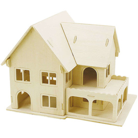 3D-Holzpuzzle, Haus mit Veranda