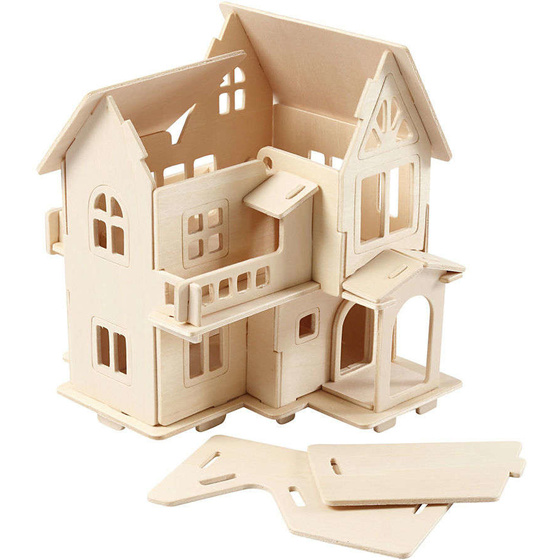 3D-Holzpuzzle, Haus mit Balkon