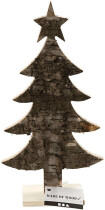 Holz-Weihnachtsbaum mit Rindendeko, H: 26cm, 1 Stück