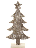 Holz-Weihnachtsbaum mit Rindendeko, H: 18cm, 1 Stck