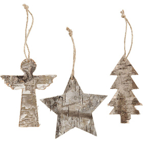 Weihnachtliche Holzfiguren, H:10 cm, 3 Stück