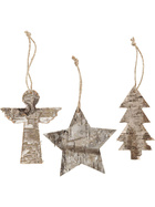 Weihnachtliche Holzfiguren, H:10 cm, 3 Stck