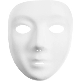 Gesichts-Vollmaske, 17,5 x 14 cm, Weiß, 12 Stück