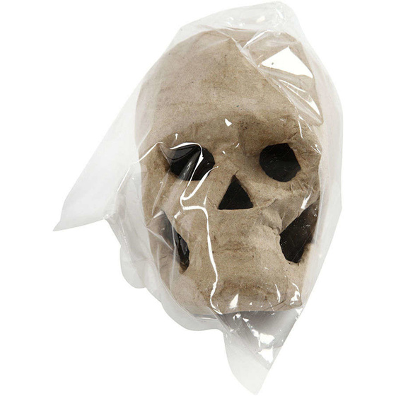 Totenkopfmaske, Pappmaché, H:10cm, 1 Stück 