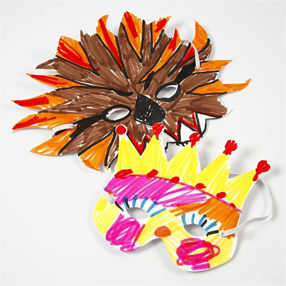 Fantasie-Masken, 15-20 cm, 5 Stck