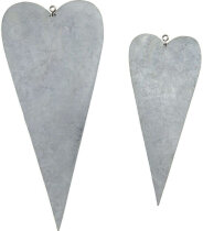 Herzen aus Metall, H 12+16 cm 1 mm, 6 Stück