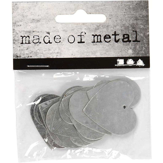 Herz aus Metall 30x30 mm 1 mm, 15 Stück