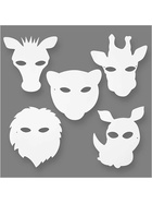 Dschungeltier-Masken, 22,5-25  x 20,5-22,5 cm, 16 Stück
